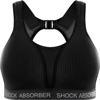 Shock Absorber - Maat 85D - Ultimate Run Bra Padded Sportbeha Dames - Zwart Silver