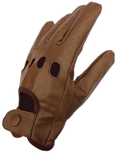 DriveLux™ Race II - Leren Handschoenen Heren - Nappa Bruin - Leren Auto/Motor Handschoenen - Driving Gloves - Maat S (: 18,5 - 20,5 cm) - Ademend en Waterbestendig – Gemaakt van Geitenleer