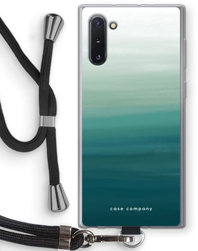 Case Company® - Hoesje met koord geschikt voor Samsung Galaxy Note 10 hoesje met Koord - Ocean - Telefoonhoesje met Zwart Koord - Bescherming aan alle Kanten en Over de Schermrand