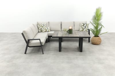 Lagos/Darwin lounge dining set - antraciet - links & rechts
