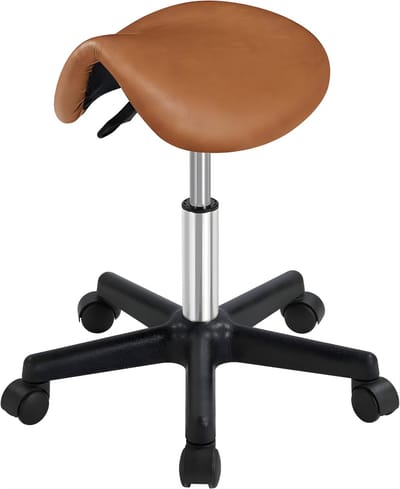 DnA® Zadelkruk - Zadelkruk Op Wielen - Tabouret - Bruin - 50cm x 50cm x 46cm