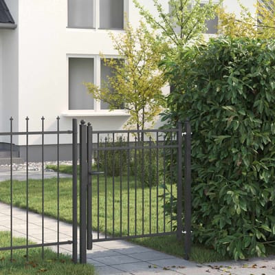 vidaXL - Hekpoort - BAARLO - 100 - x - 100 - cm - Metaal - Zwart - Vergrendelbaar
