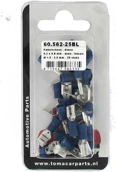Kabelschoen 6.3x0.8 mm 25 stuks blister