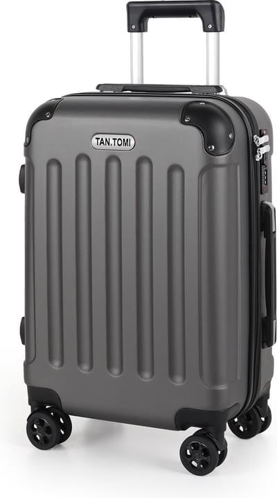 TAN.TOMI Handbagage Koffer - Reiskoffer - 41L - Cijferslot - Lichtgewicht - Trolley - 56x38x22cm - Donkergrijs