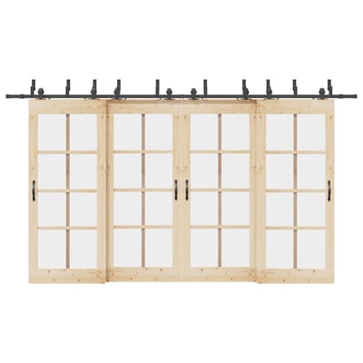 vidaXL - Doos - met - onderdelen - voor - schuifdeur - 400 - cm - staal - zwart