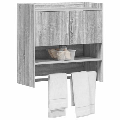 vidaXL - Wandplank - Muurmontage - Grijs - Sonoma - 80 - x - 36 - x - 80 - cm - Bewerkt - hout