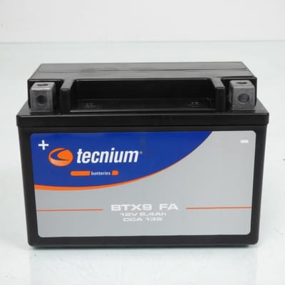 Batterie SLA Tecnium pour Moto Kawasaki 600 Zx-6 Rr Ninja 2003 à 2006 YTX9 / 12V 8.4Ah Neuf