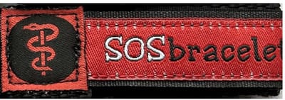 SOSbracelet rood medisch MEDIUM