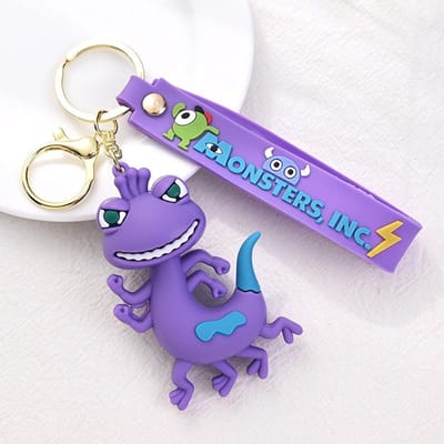 Anime Monsters en Co Universiteit Sleutelhanger Monsters en Co. James P. Sullivan Sleutelhanger Schooltas Decoratie Autosleutel Cadeaus voor Vrienden purple
