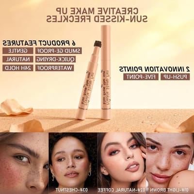 3D Stamping Freckles voor een Natuurlijk Make-up Effect, Waterproof en Duurzaam, Gemakkelijk in Gebruik (02# Natural Coffee)