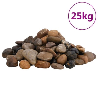 vidaXL - Kiezelstenen - gepolijst - 2-5 - cm - 25 - kg - meerkleurig
