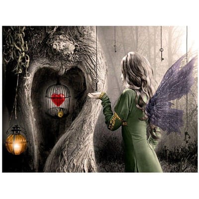 Peinture diamant fantaisie, Art féerique magique, autocollant en point de croix, décoration de mariage, broderie diamant 20X30CM gray
