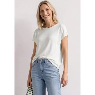 Shirt met ronde hals en losse schouders