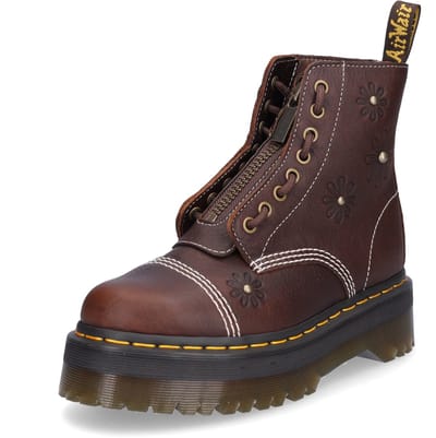 Dr Martens Sinclair Flower Grizzly donkerbruine leren laarzen