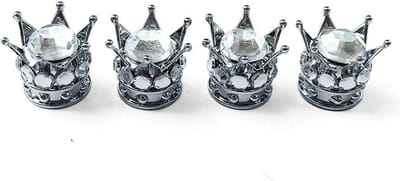 VCTparts® Zilveren Diamant Kroon Ventieldopjes - Metaal (set)