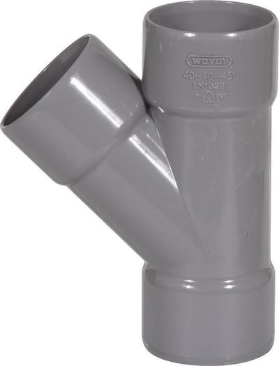 Pipelife pvc t-stuk 45 3xmof 40 l