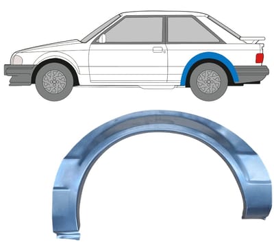 Reparatiepaneel achterspatbord voor Ford Escort 1980-1986 / Links