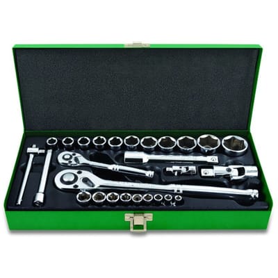 Dopsleutelset TOPTUL 1/4 inch, 1/2 inch 28 teilig
