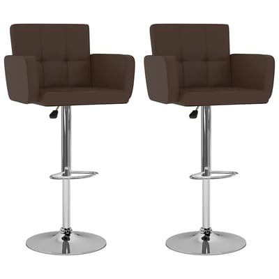 vidaXL - Barstoelen - 2 - st - kunstleer - bruin