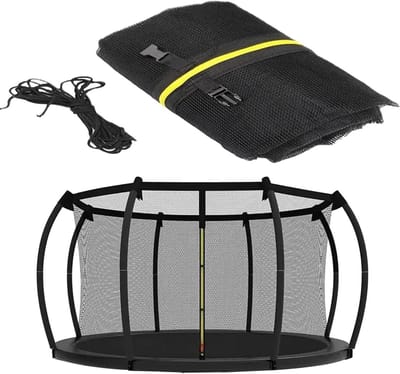Trampoline Omheiningsnet - Veiligheidsnet - Veilig Spelen - Scheurbestendig Nylon - 305 cm - Zwart