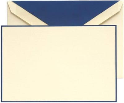 Correspondentie Kaarten - Zakelijke Kaarten - Persoonlijke Berichten - Met Blauwe Voering - 10 Stuks - Ecruwit