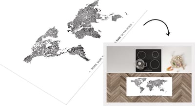 Keukenloper - Loper keuken - Wereldkaart - Quote - Zwart - Wit - 120x50 cm - Keukenloper vinyl