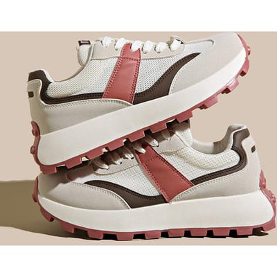 Chaussures en cuir Forrest Gump Chaussures pour femmes Printemps et été Nouvelles Polyvalentes Semelle épaisse Maille Respirante Décontractées Chaussures de sport 40 white