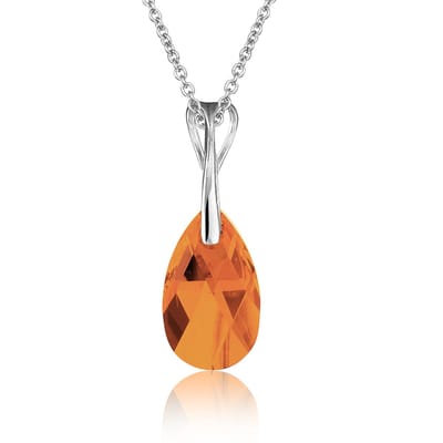 Montebello Ketting Pia DZ522H - Swarovski Druppel - 925 Zilver Gerhod. - 16mm - 50cm