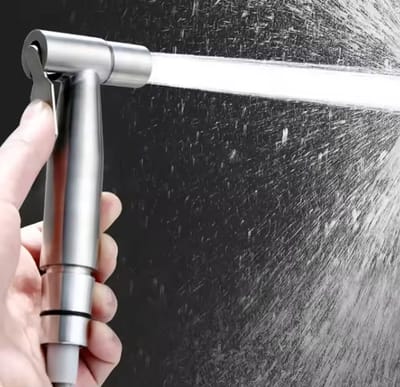 Luxe Bidet Handdouche Set - Geborsteld Nikkel - Shattaf Toiletsproeier met 1.5m Slang & Wandhouder - Modern Design