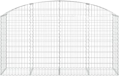 Gebogen Gabion Mand - Stenen Kooi - Tuin Decoratie - Verzinkt IJzer - 200x50x100/120cm - Zilverkleurig