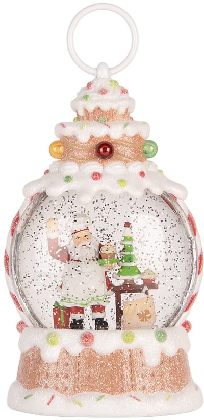 Clayre & Eef Kerstdecoratie met LED-verlichting en muziek 13x8x22 cm / 3xAAA Wit Kunststof