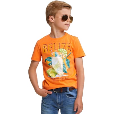 River Woods Normal Fit Basic T-shirt Short Sleeves Electric Orange Size: 4 | T-shirts Outlet | Unisex | Oranje