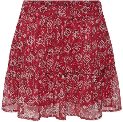 Only Harper Lurex Korte Rok Rood S Vrouw