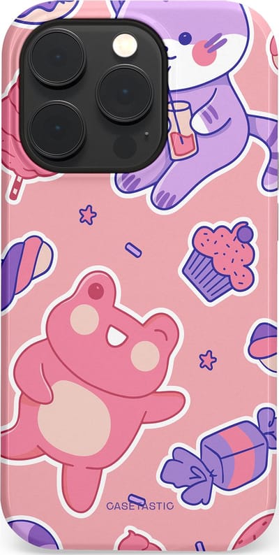 Casetastic hoesje geschikt voor Apple iPhone 14 Pro - MagSafe - Dubbellaagse bescherming - Snoepvriendjes - Fashion Case - Lichtroze Lavendel Koraal