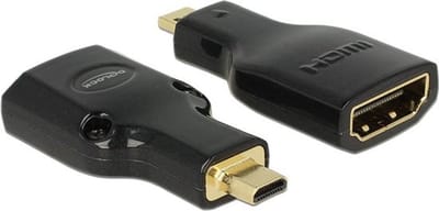 DeLOCK Adapter High Speed HDMI with Ethernet - HDMI Micro-D male > HDMI-A female 4K black