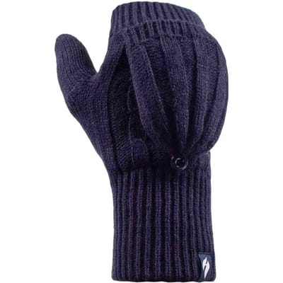 Dames Kabelgebreide 2.3 Tog Thermische Winter Handschoen Zonder Vingers Converterhandschoenen
