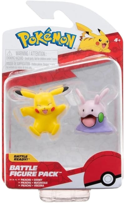 Jazwares Pokémon Battle Figure Pack Mini Figure 2-Pack Pikachu & Goomy 5 cm Mini-Figuur