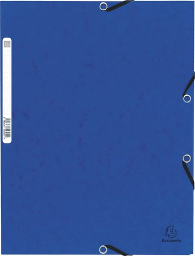 Exacompta 50x Elastomap met 3 kleppen in glanskarton 355g/m2 - Blauw - 55302E