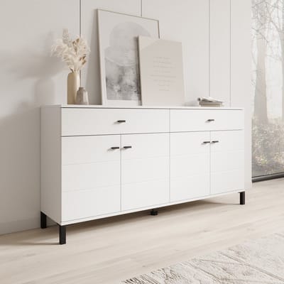 Meubella - Avellio - Dressoir - Wit - 154x35x78 cm