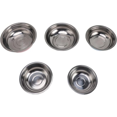 5 stuks RVS Mengkom Set Ronde Nestbare Kommen Multifunctionele Metalen Serveerschalen L(for 6.5-9kg) gray