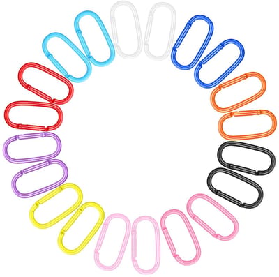 Allecto - Ovalen Carabiner Clips - Kleurrijke Sleutelhangers - 20 Stuks - Aluminium - Handige Sleutelhangers - Ideaal voor Sleutels - Geschikt voo