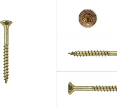 Spaanplaatschroeven Geel Verzinkt 5 x 40 mm Torx 20 | Doos 200 Stuks