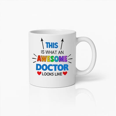 Geweldige Dokter Mok 330 ml – “This Is What an Awesome Doctor Looks Like” Koffiemok – Waardering Cadeau voor Dokters & Medisch Personeel