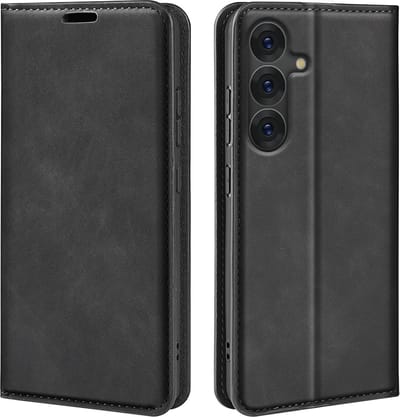 MobyDefend Hoesje - Geschikt voor Samsung Galaxy S25 - Luxe Wallet Bookcase (Magnetische Sluiting) - Zwart