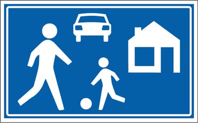 Woonerf bord - kunststof - G5 400 x 250 mm
