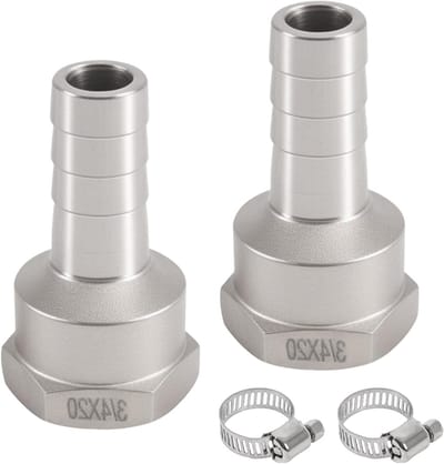 2 Stuks RVS Slangdoorvoer, 3/4" x 20mm Slangverbinder voor Tuinslangen, Emmers en Kranen, Duurzaam en Corrosiebestendig