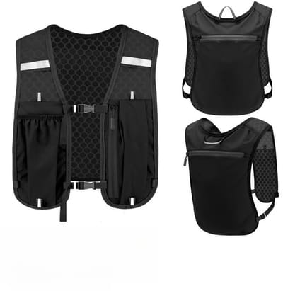 Solvix Hardloopvest – Running Vest – Hardloopvest met Telefoonhouder – Hydratatievest Lichtgewicht – Reflecterend – Waterdicht Nylon – Unisex – Voor Hardlopen en Fietsen