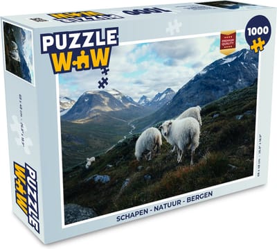 Puzzel Schapen - Natuur - Bergen - Legpuzzel - Puzzel 1000 stukjes volwassenen