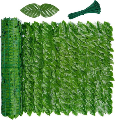 Kunstheg voor Hekkens, Lichtgroen, 1 x 3 m - 90% Privacy en Inkijkbescherming voor Balkon en Tuin, Inclusief 50 Kabelbinders
