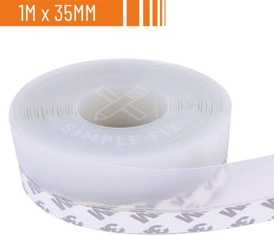 Simple Fix Tochtstrip - 100cm x 3.5cm - Tochtstrips voor Deuren - Tochtstopper - Tochtband - Hoogwaardig Silicone - Zelfklevend en Isolerend - Transparant